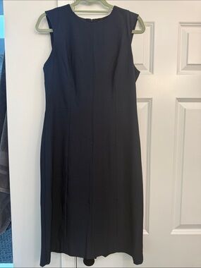 Banana Republic Factory Navy Sleeveless Midi Sheath Dress